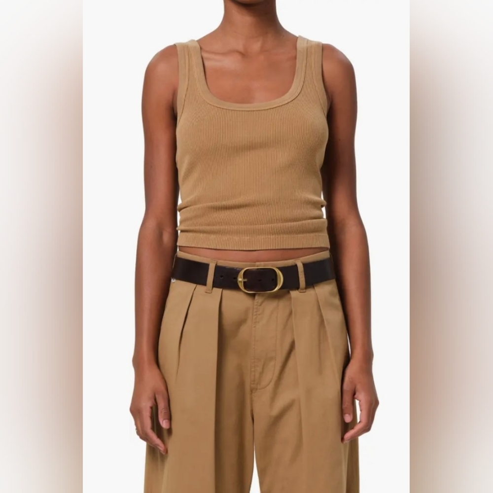 Citizens Of Humanity Faye Rib Organic Cotton Blend Crop Tank Large NWT
